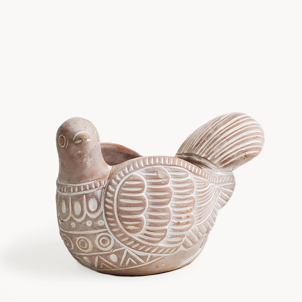 Handmade Terracotta Turtle Dove Planter Pot With Succulents