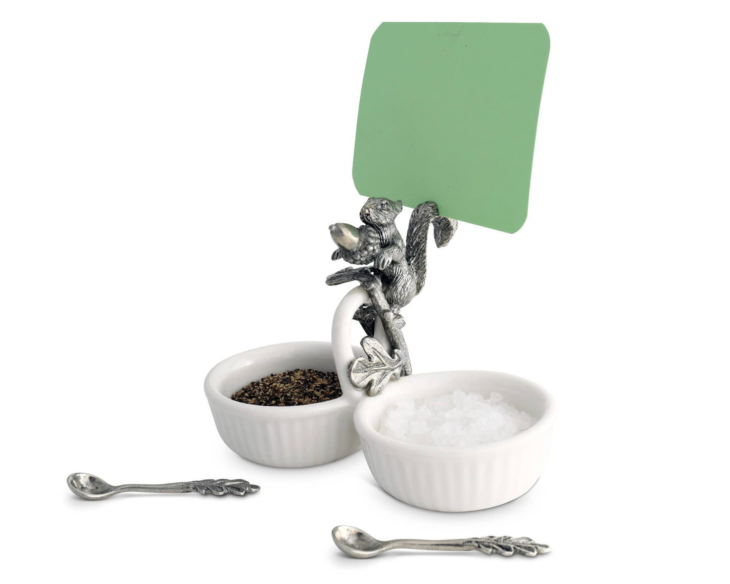 Pewter Squirrel Double Salt Cellar