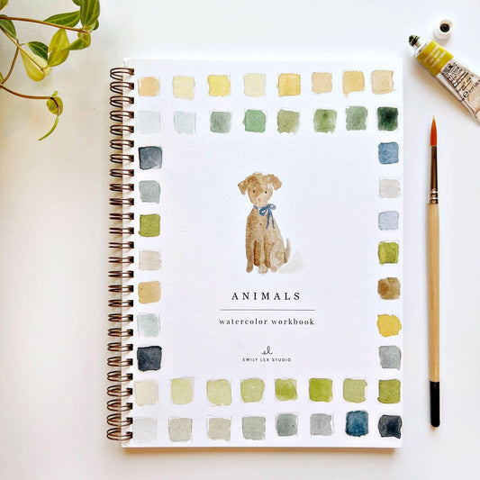 Animals Watercolor Workbook by Watercolor Artist Emily Lex