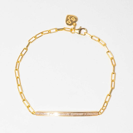 Natural Diamond Slices & White Resin 18kt Gold Vermeil Bracelet