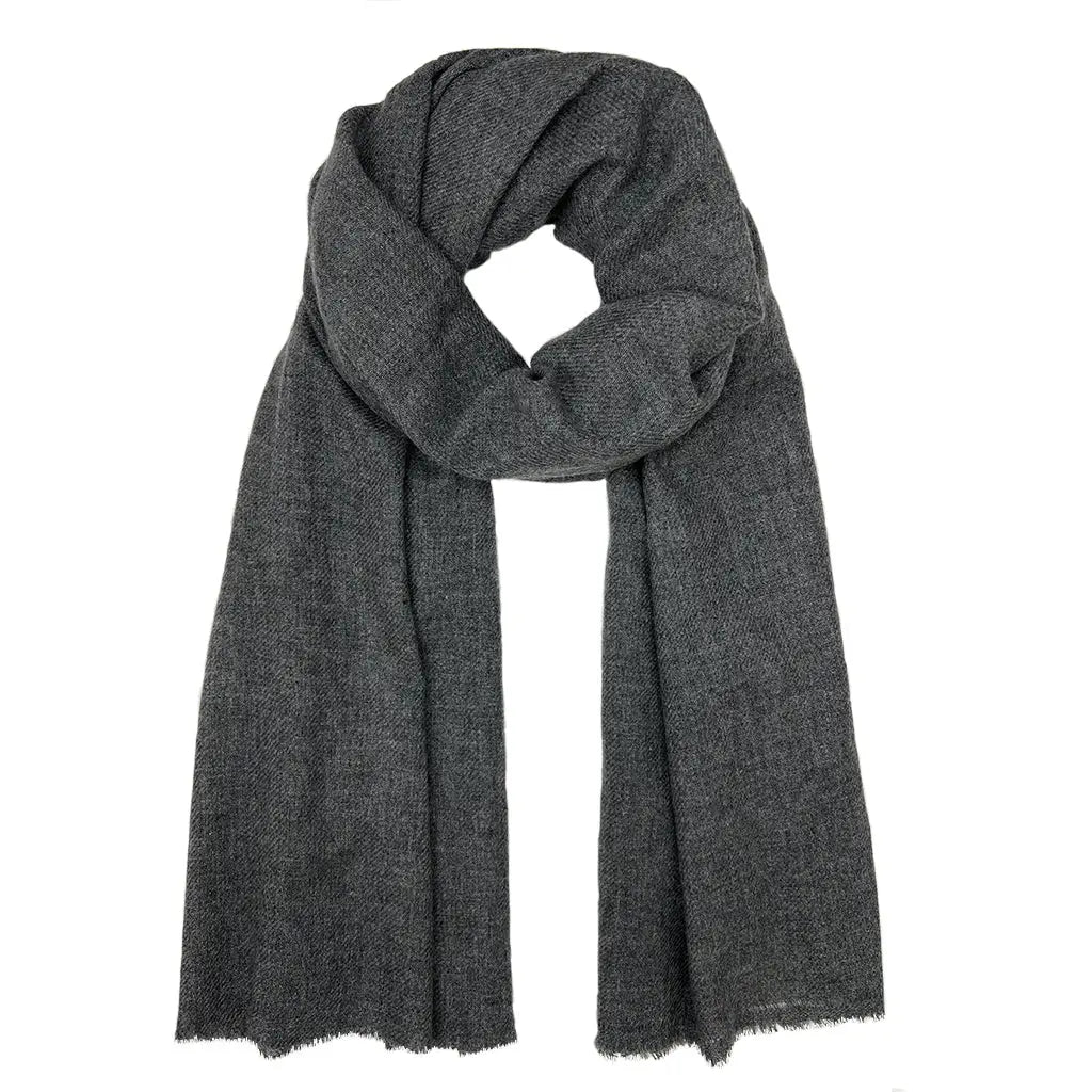 Charcoal Handloomed Cashmere Scarf/Pashmina