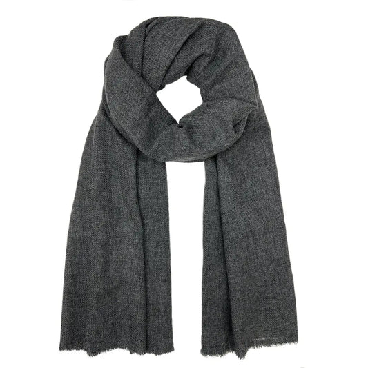 Charcoal Handloomed Cashmere Scarf/Pashmina