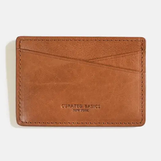 Cognac Brown Leather Cardholder Wallet