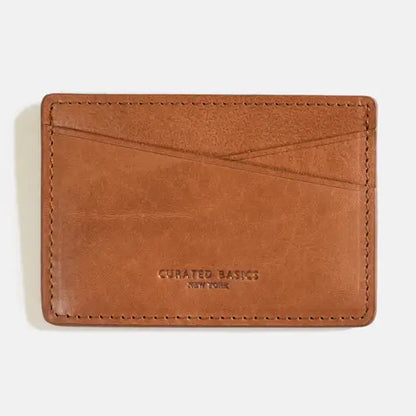 Cognac Brown Leather Cardholder Wallet