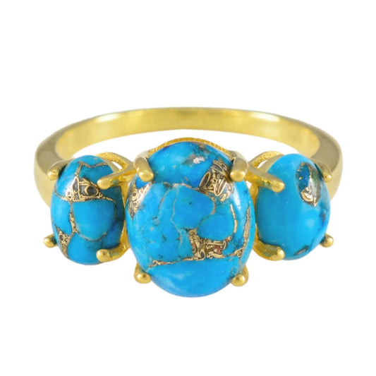 Copper Turquoise Ring - Size 7