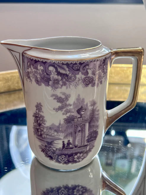 Creamer - Vintage Lavender & Gold Bavarian Tea Set Circa 1930s-1950s