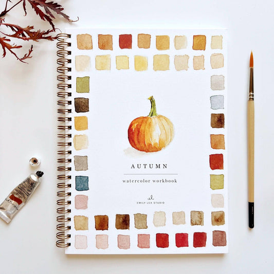 Autumn Watercolor Workbook by Artist Emily Lex