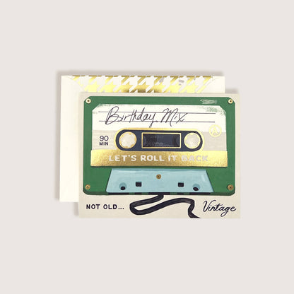 Birthday Mix Cassette Tape Greeting Card 