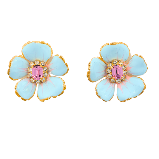 Baby Blue Flower Earrings
