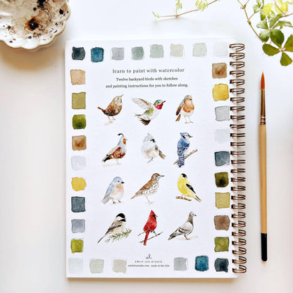 Birds Watercolor Workbook by Watercolor Artist Emily Lex