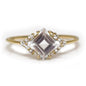 Diamonds & White Topaz in Solid 9k Gold Ring - Size 6