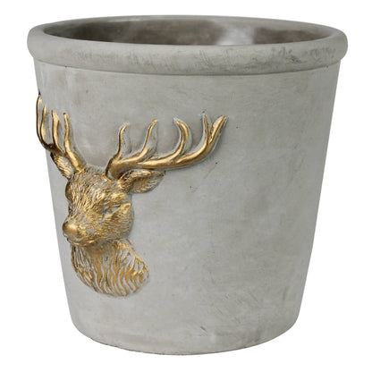 Stag Cement Planter Pot