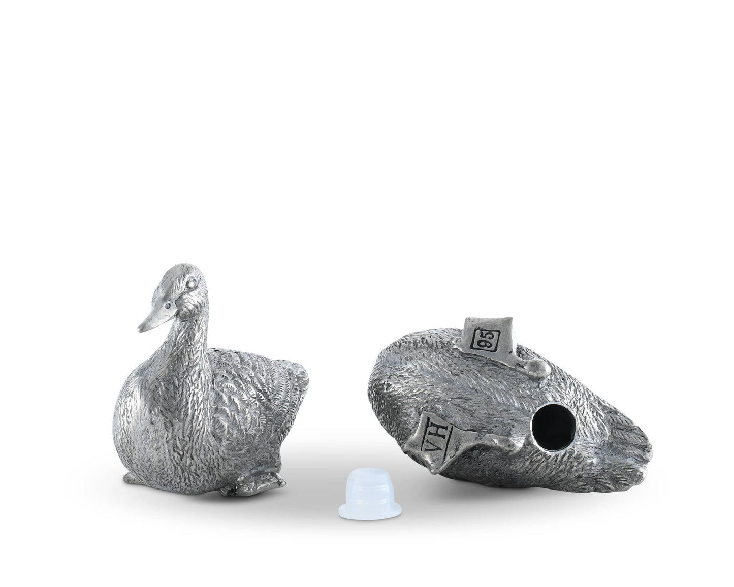 Mr. & Mrs. Quackers Duck Pewter Salt & Pepper Set