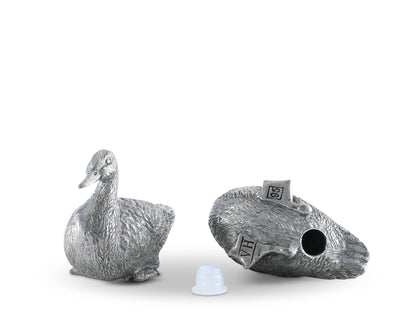 Mr. & Mrs. Quackers Duck Pewter Salt & Pepper Set