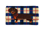 Dachshund Plaid Hand Beaded Crossbody Clutch Purse