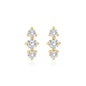 Diamond Trio 14kt Solid Gold Earrings