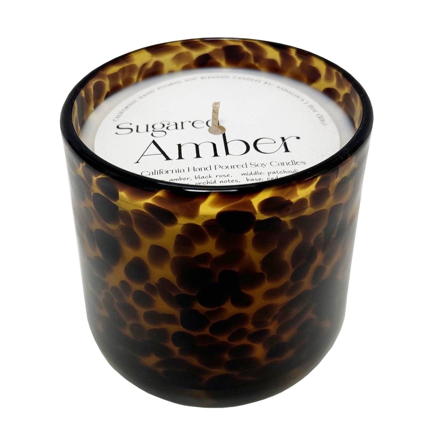 Sugared Amber Soy Candle in in Tortoise Shell Glass