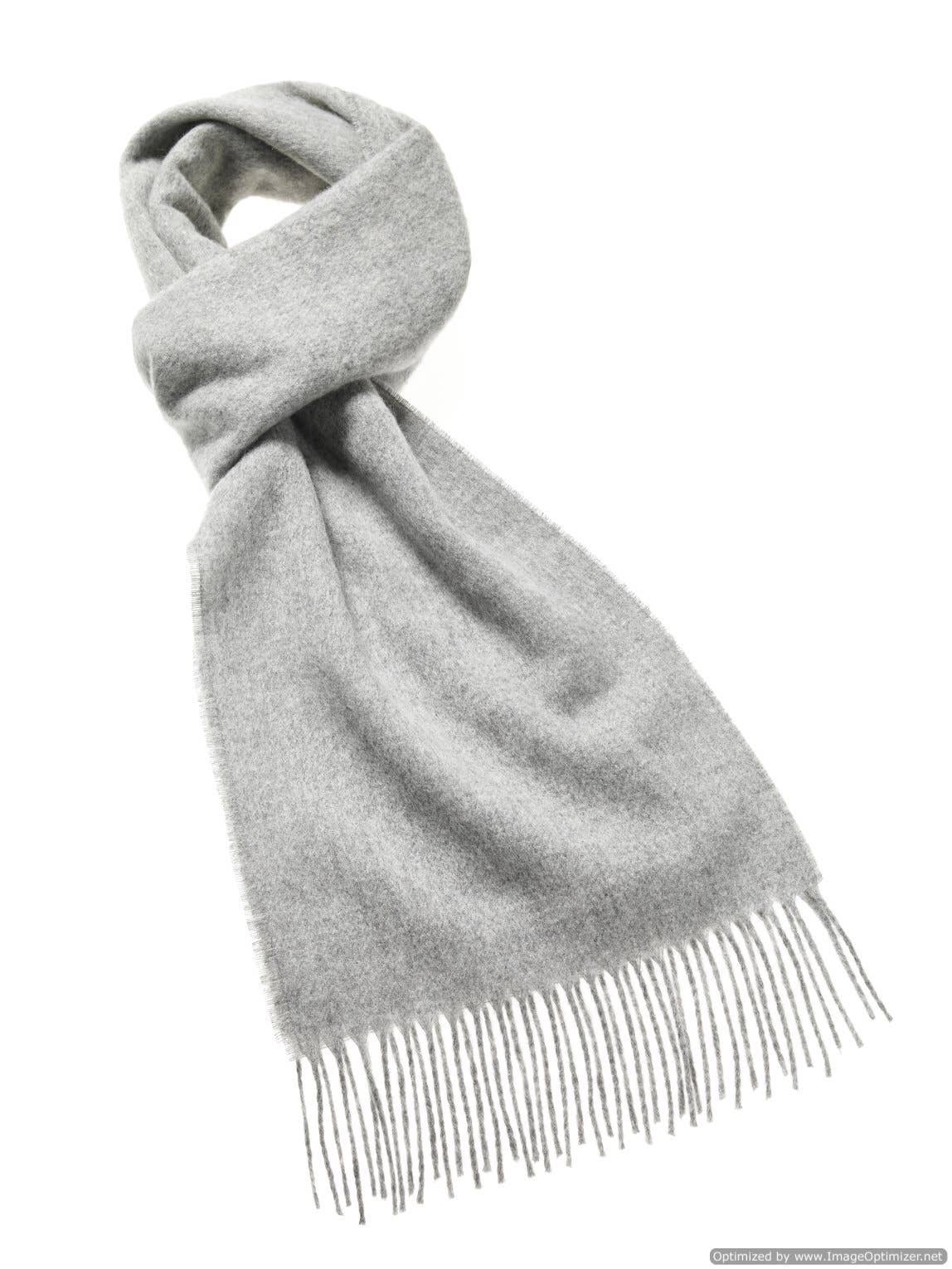 Silver Merino Wool Scarf - Made in England