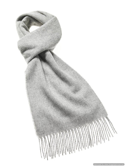 Silver Merino Wool Scarf - Made in England