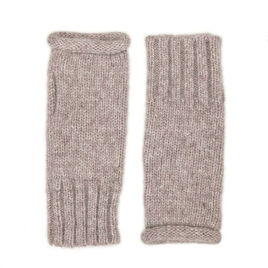 Blush Alpaca Fingerless Knit Gloves