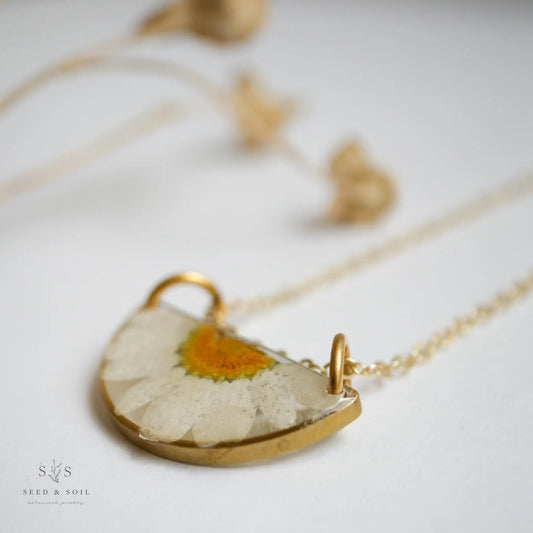 Daisy Half Moon Necklace