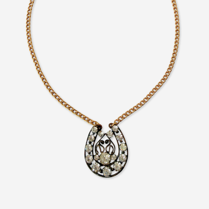 The Karolína - Refashioned Antique Czech Glass Crystal Horseshoe Necklace