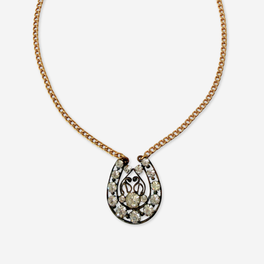 The Karolína - Refashioned Antique Czech Glass Crystal Horseshoe Necklace