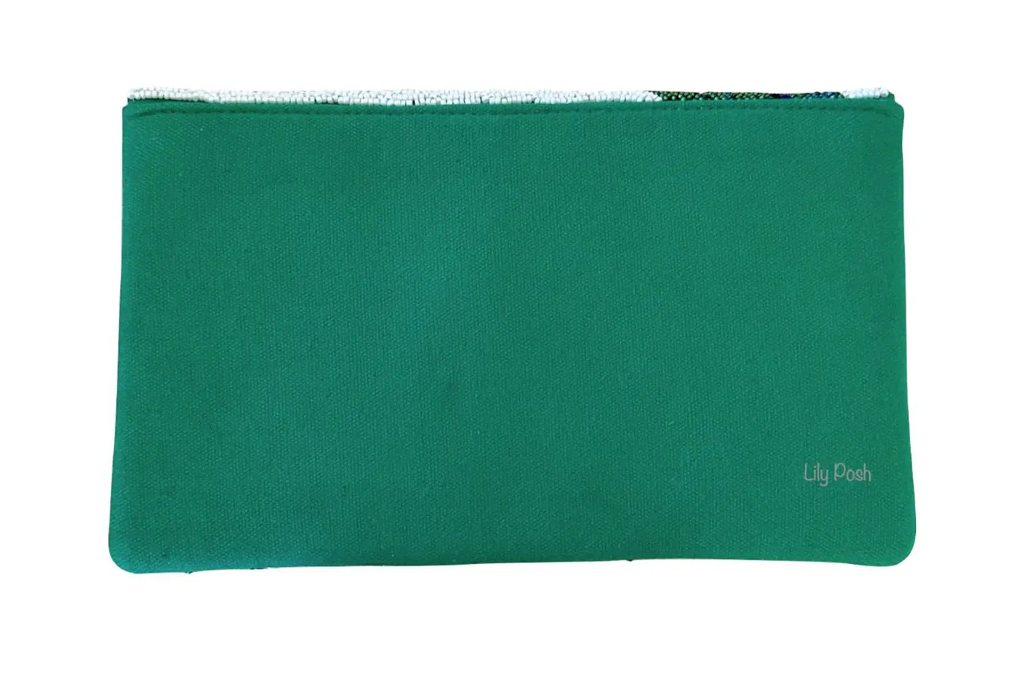 Topical Leaves Beaded Crossbody Clutch