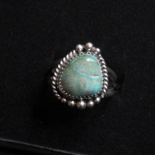 Native American Made Turquoise Sterling Silver Ring - Size 6