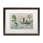 Fishing Cross Stitch Framed Print - Vintage Reproduction