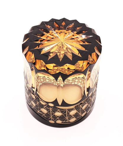 Espresso Hand Cut Gatsby Rocks Glass