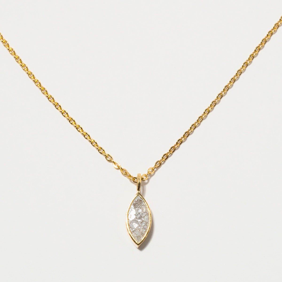 Natural Diamond Slices 18kt Gold Vermeil Oval Necklace