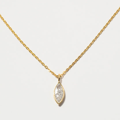Natural Diamond Slices 18kt Gold Vermeil Oval Necklace