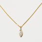 Natural Diamond Slices 18kt Gold Vermeil Oval Necklace