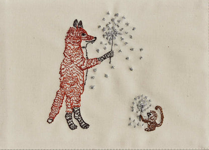 Sparkler Friends Beaded Framed Embroidered Textile by Coral & Tusk