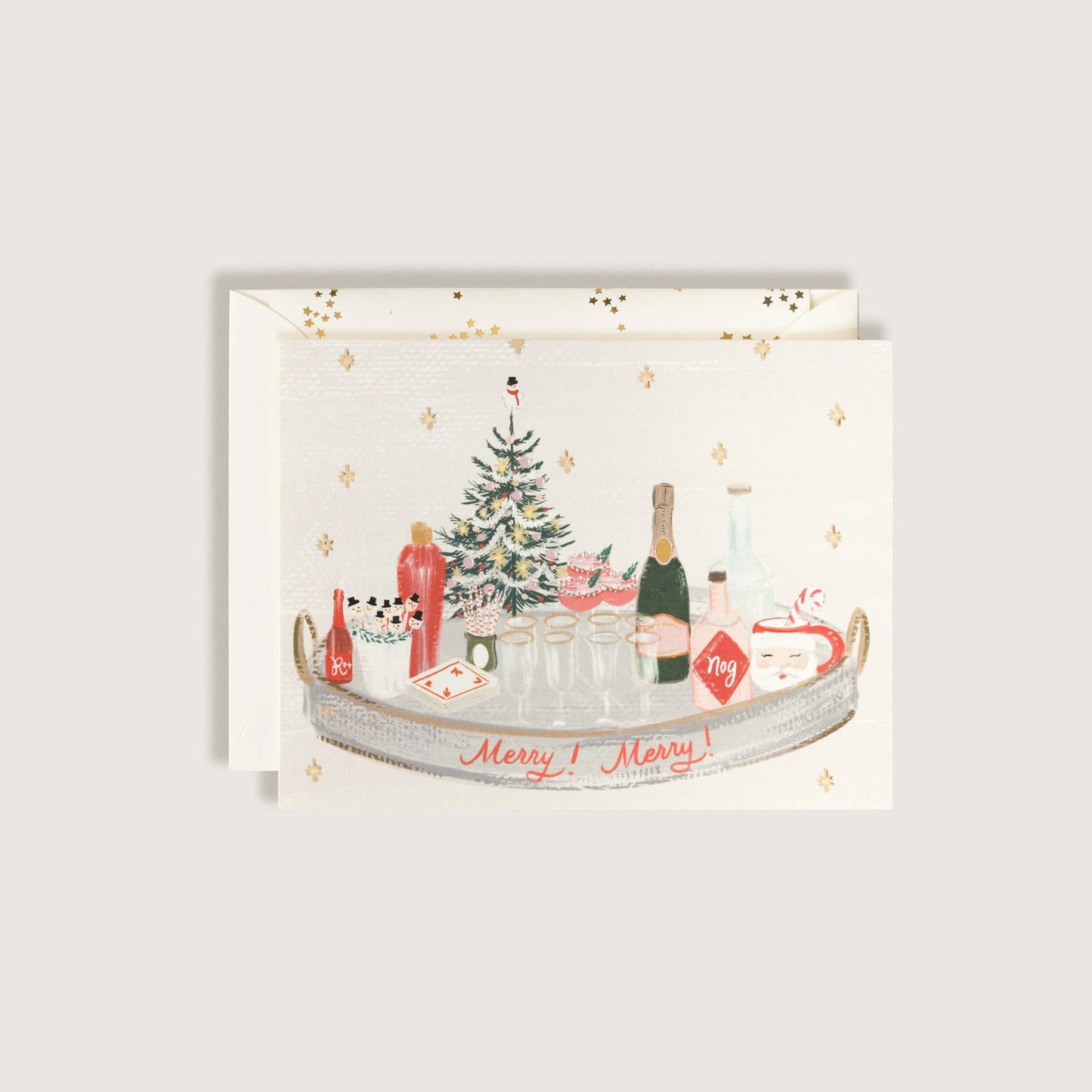 Merry Merry Holiday Tray Christmas Greeting Card
