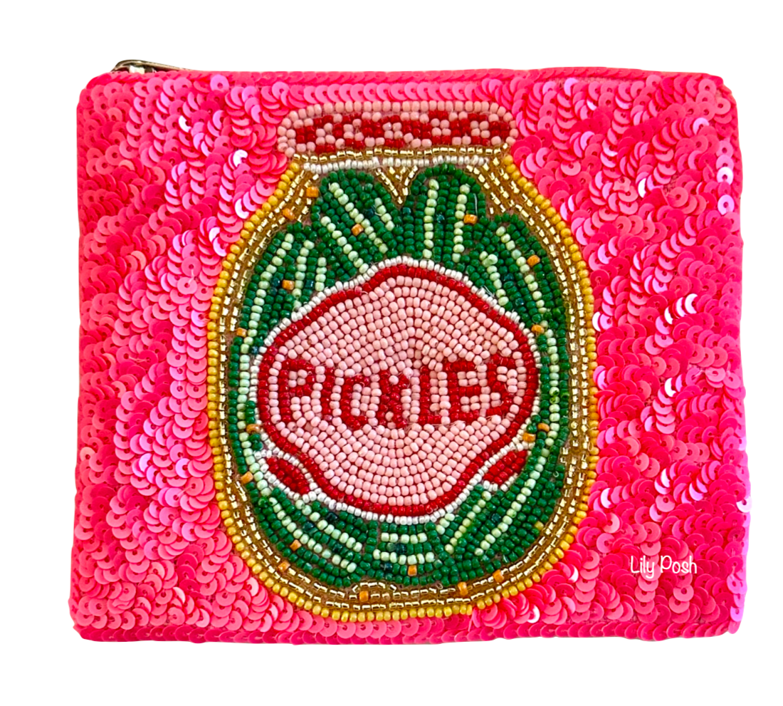 Pickles Beaded & Sequined Coin Purse/Small Clutch