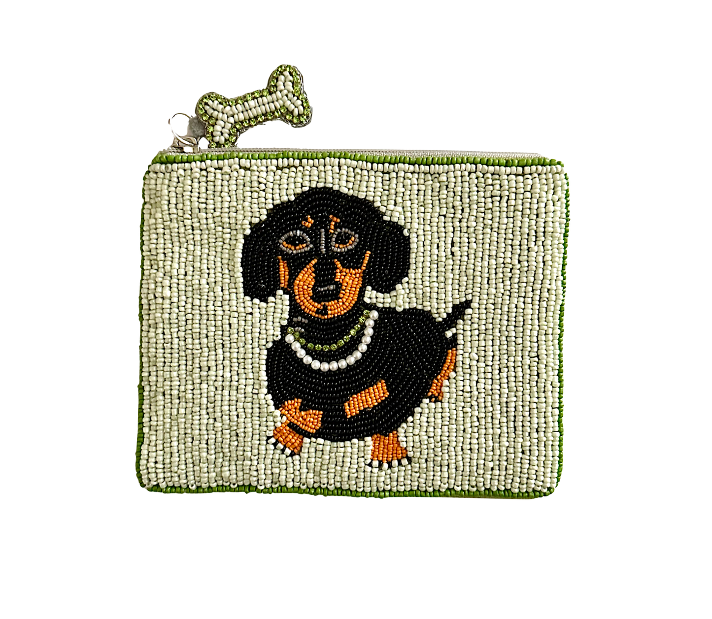Dachshund Hand Beaded Coin Purse/Small Clutch