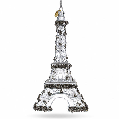Eiffel Tower Paris Blown-Glass Hand Painted Ornament