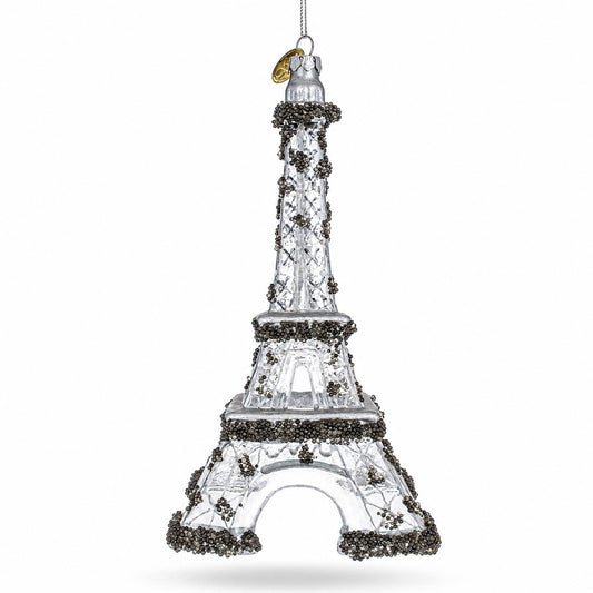 Eiffel Tower Paris Blown-Glass Hand Painted Ornament