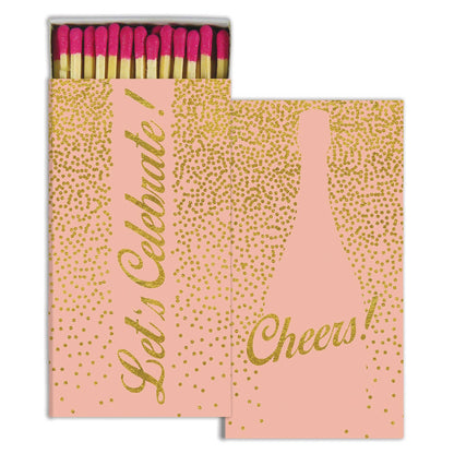 Cheers! Let's Celebrate! Champagne Gold Foil Matches
