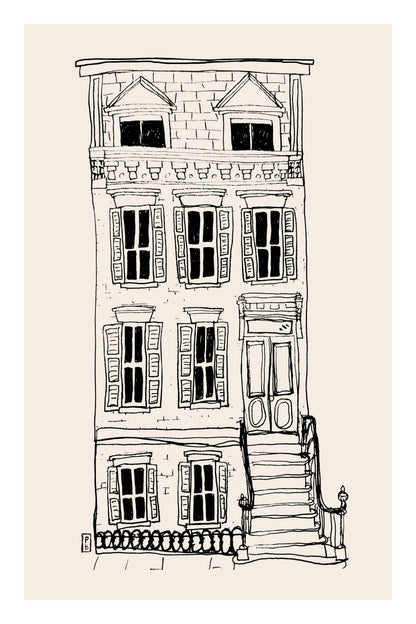 Brownstone Giclée Framed Fine Art Print by Pascale Berkowitz