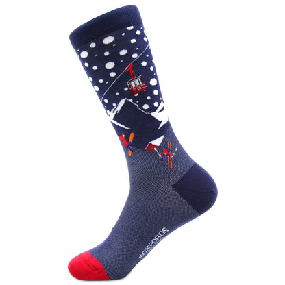 "Ski Bum" - Soxfords NY Ski & Snowboard Themed Men's Pima Socks