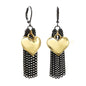 14kt Gold Vermeil Puffy Heart & Gun Metal Earrings