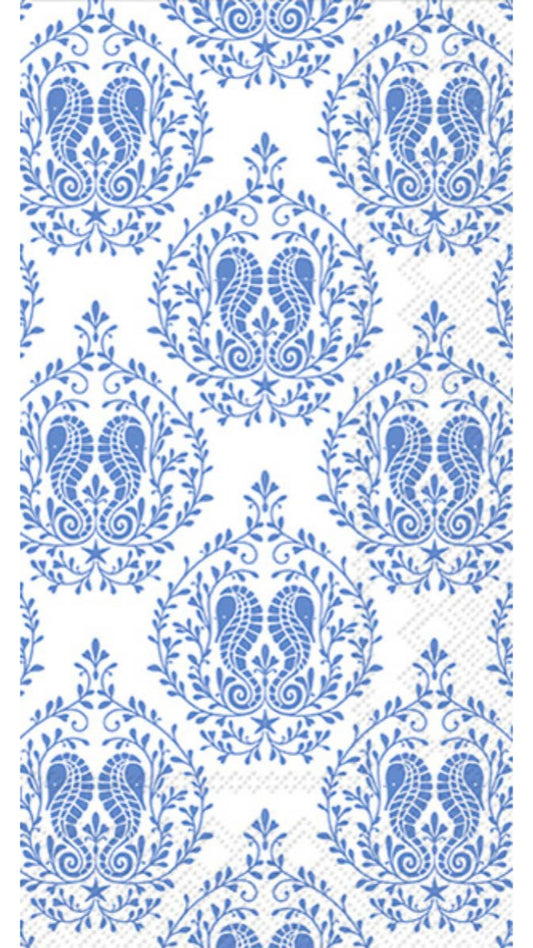 Blue Seahorse Paper Guest Towels 16 ct