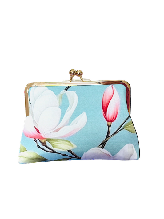Blue Magnolias Handmade Clutch by Kiki & Syds