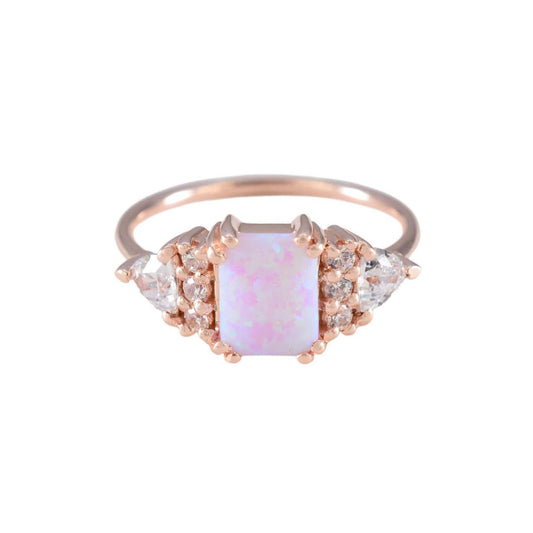Pink Lab Opal 14kt Rose Gold Vermeil Ring - Size 8