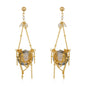 Labradorite & White Topaz 14K Gold Chandelier Earrings