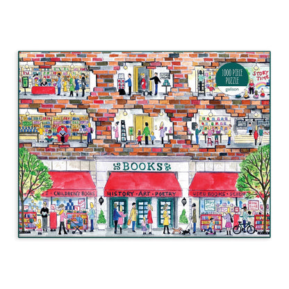 A Day at the Bookstore 1000 Piece Puzzle by Artist Michael Storrings