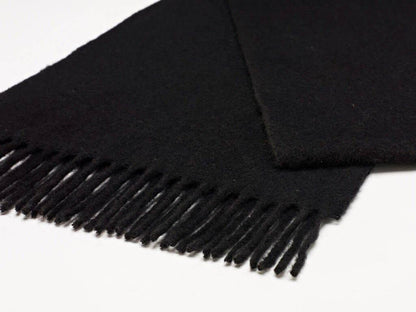 Black Merino Wool Scarf - Made in England